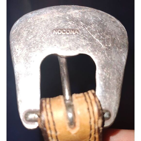 Nocona Belt Co Brown w silver hardware Size 32 USA Made Western Rodeo - Picture 8 of 9